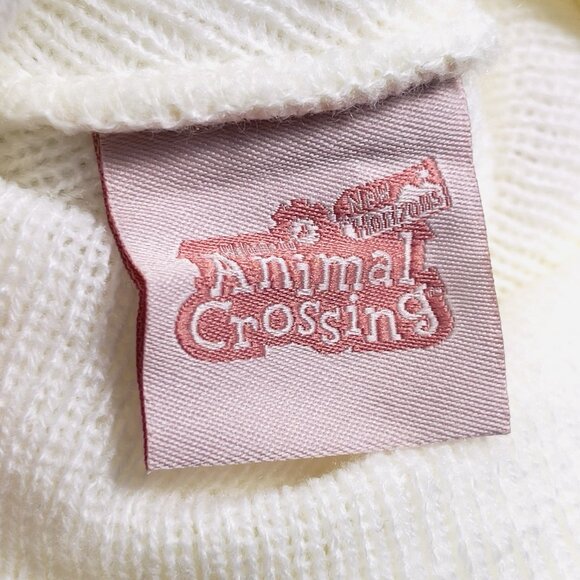 Animal Crossing New Horizons Knit Pom Beanie White Pink Leaf - Picture 4 of 4